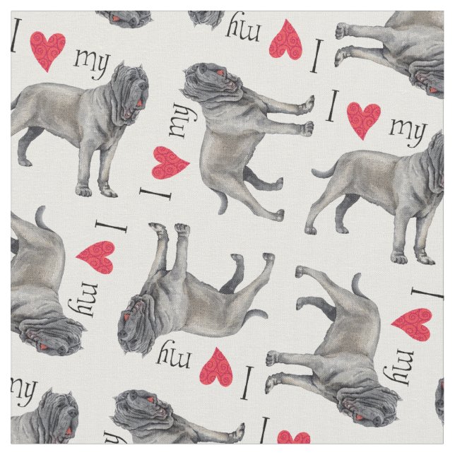 I Love my Mastino Fabric (Close Up)