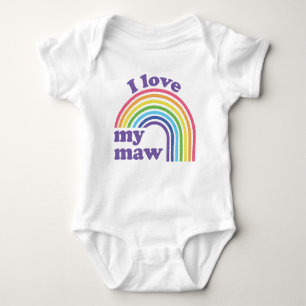 I Love My Maw - Cute Rainbow  Baby Bodysuit