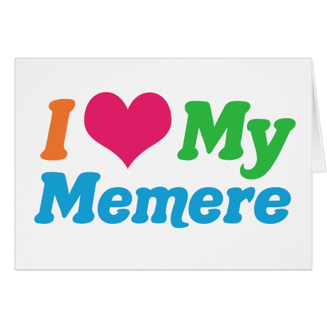 I Love My Memere Card (Front Horizontal)