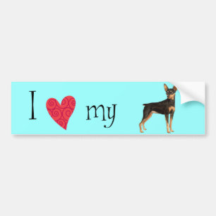 I Love my Min Pin Bumper Sticker