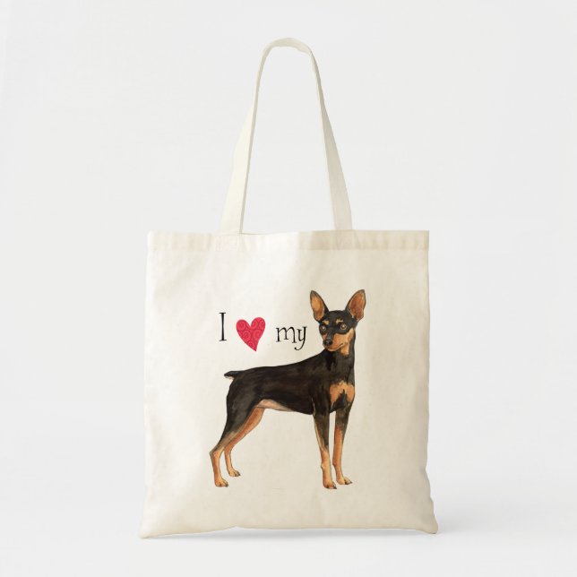 I Love my Min Pin Tote Bag (Front)