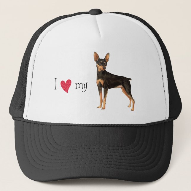 I Love my Min Pin Trucker Hat (Front)