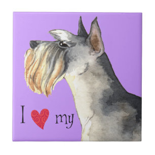 I Love my Miniature Schnauzer Tile