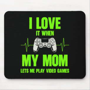 I Love My Mom Gamer Gaming Teen Boys Video Game Co Mouse Pad