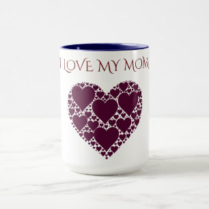 "I LOVE MY MOM" HEARTS COFFEE OR TEA MUG. MUG