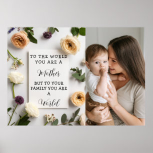 I Love My Mom Mother's day Floral Keepsake Poster