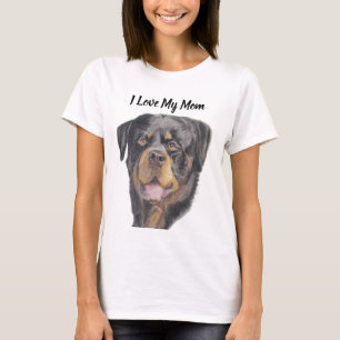 I Love My Mom T-shirt Rottweiler