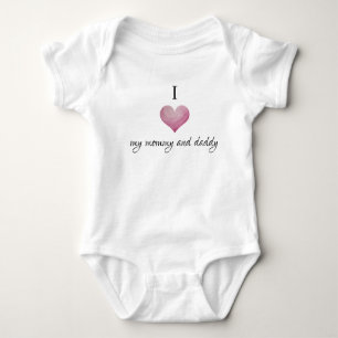 I LOVE MY MOMMY and DADDY one-piece Baby Bodysuit