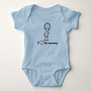 "I Love my Mommy" Cute Blue Infant Bodysuit