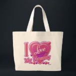 I Love My Mommy pink/purple - heart Large Tote Bag<br><div class="desc">I Love My Mommy pink/purple - heart</div>