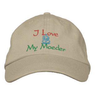 I Love My Mother In Afrikaans Khaki Embroidered Hat