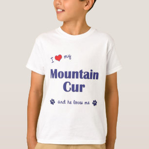 I Love My Mountain Cur (Male Dog) T-Shirt