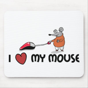 I love my mouse cartooned mousepad