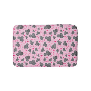 I love my mouse pattern in pink bath mat