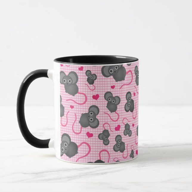 I love my mouse pattern in pink mug (Left)
