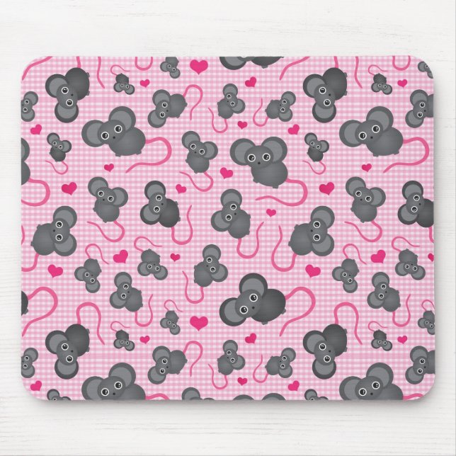 I love my mouse pattern in pink pad (Front)