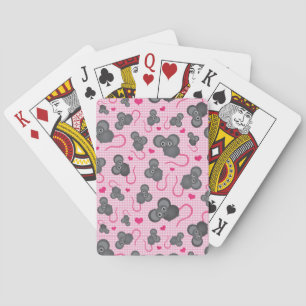 I love my mouse pattern in pink playing cards