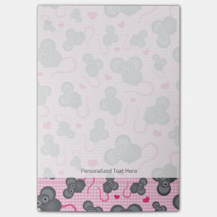 I love my mouse pattern in pink post-it notes