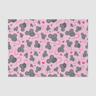 I love my mouse pattern in pink tissue paper