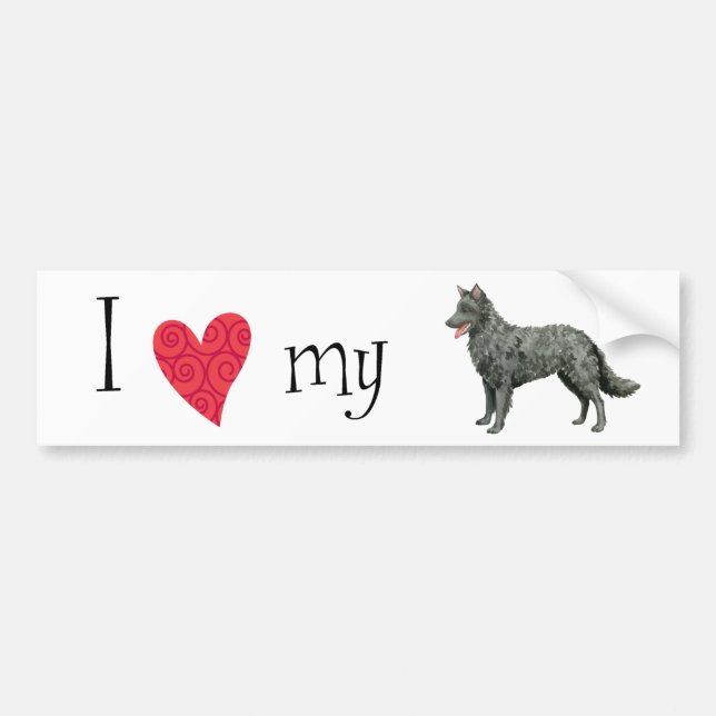 I Love my Mudi Bumper Sticker (Front)