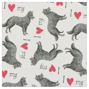 I Love my Mudi Fabric