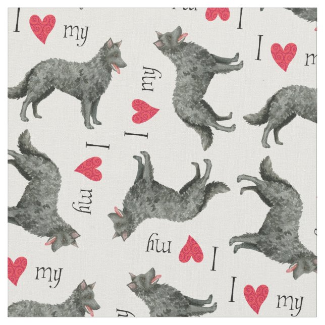 I Love my Mudi Fabric (Close Up)
