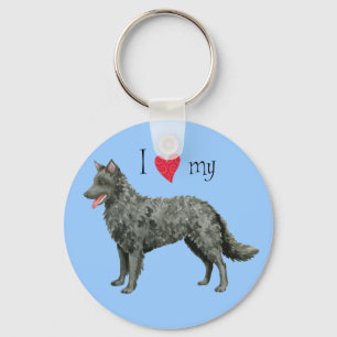 I Love my Mudi Key Ring