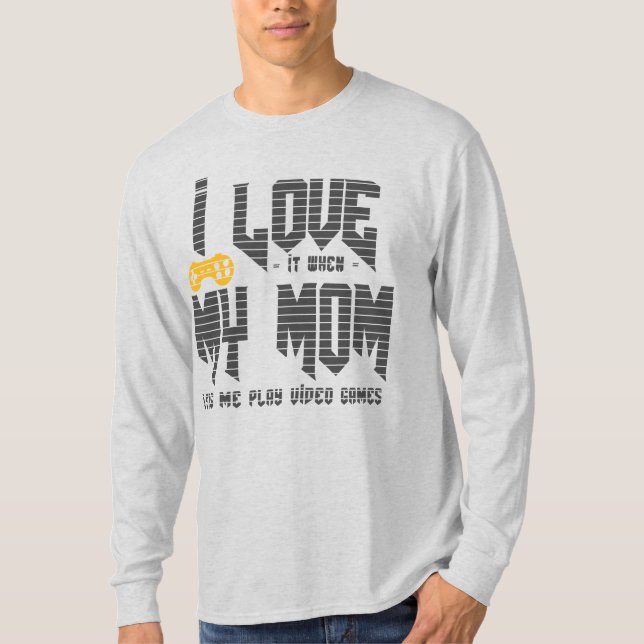 I love my mum Basic Long Sleeve grey T-Shirt (Front)