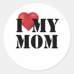I Love My Mum Classic Round Sticker