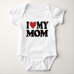 I love my mum Funny Mothers Day Gifts For Mum Momm Baby Bodysuit<br><div class="desc">Happy Mothers Day 100% preshrunk cotton,  Heather colours,  Graphite Heather,  Safety colours & Neon colours are 50/50 cotton/polyester,  Sport Grey is 90/10 cotton/polyester,  Ash Grey is 99/1 cotton/polyester,  Classic fit,  3/4" double-needle topstitched collar,  Taped neck and shoulders,  Double-needle sleeve and bottom hems.</div>