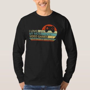 I Love My Mum Gaming Vintage Retro Video Gamer T-Shirt