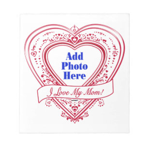 I Love My Mum! Photo Red Hearts Notepad
