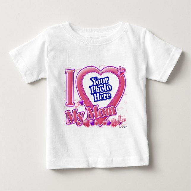 I Love My Mum pink/purple - photo Baby T-Shirt (Front)
