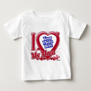 I Love My Mum red heart - photo Baby T-Shirt