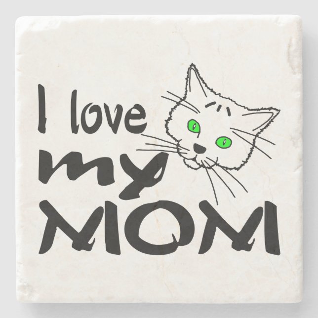 I Love My Mum Stone Coaster (Front)