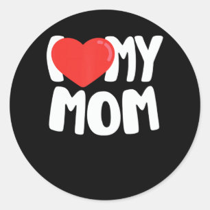 I Love My Mum TShirt with Large Red Heart Classic Round Sticker