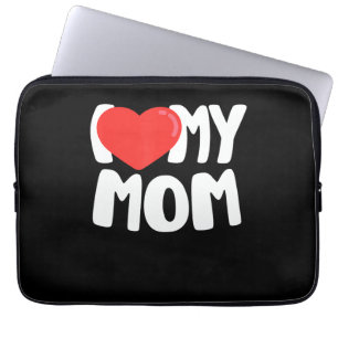 I Love My Mum TShirt with Large Red Heart Laptop Sleeve