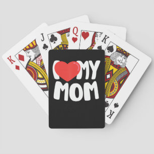 I Love My Mum TShirt with Large Red Heart Playing Cards