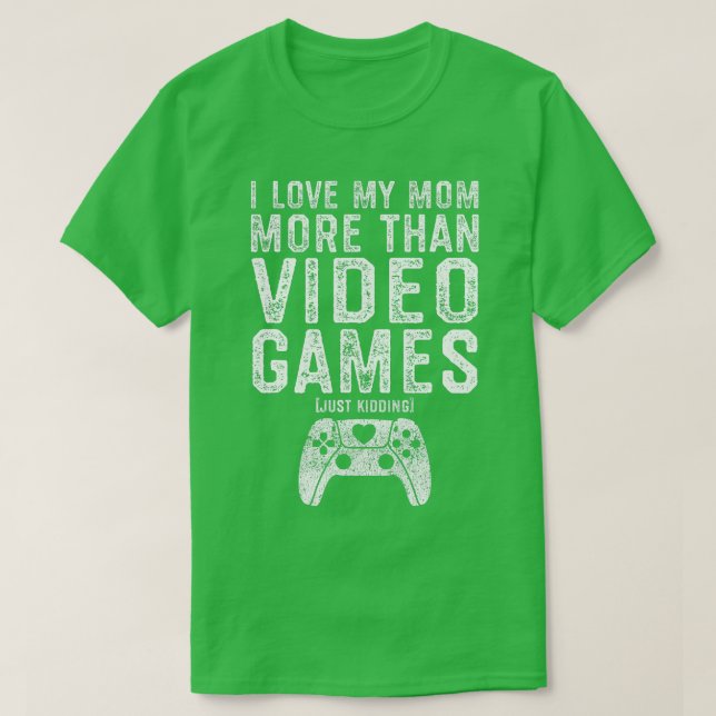 I Love My Mum Video Gamer Valentines Day Gift Boys T-Shirt (Design Front)