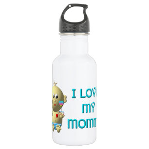 I love my mummy Bouncing Baby with Heart & Rattles 532 Ml Water Bottle