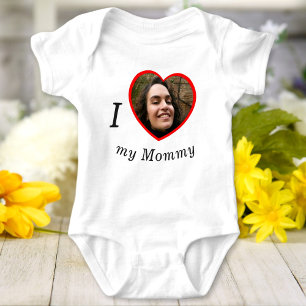 I Love My Mummy Custom Text Photo Personalised Baby Bodysuit