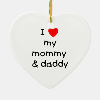 I Love My Mummy & Daddy Ceramic Tree Decoration