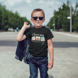 I love my mummy handwritten text, photo black baby T-Shirt