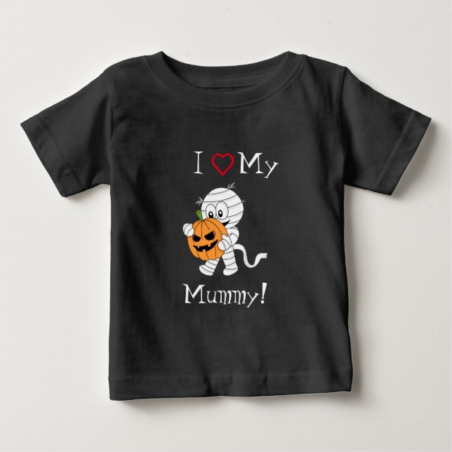 I Love My Mummy Happy Halloween Cute Mummy Boy's  Baby T-Shirt (Front)
