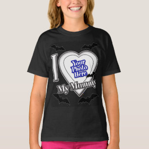I Love My Mummy With Your Photo With Bats T-Shirt