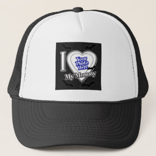 I Love My Mummy With Your Photo With Bats Trucker Hat