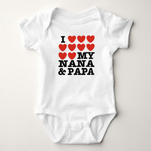 I Love My Nana And Papa Baby Bodysuit