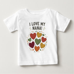 I Love My Nana Country Hearts Baby T-Shirt