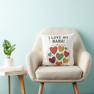I Love My Nana Country Hearts Cushion