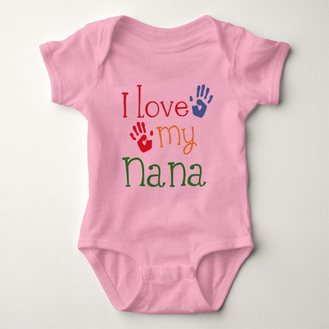 I Love My Nana Handprints Baby Bodysuit (Front)